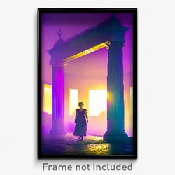Pixel Art Poster - Violet Rome (8 Bit Psychedelic Trippy Weird Video Game Print)
