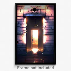 Pixel Art Poster - Urban Bolt Hole (8 Bit Psychedelic Trippy Video Game Print)