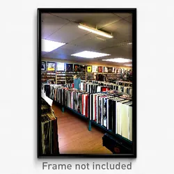 Pixel Art Poster - Elderly Vinyl Store (8 Bit Psychedelic Video Game Print)