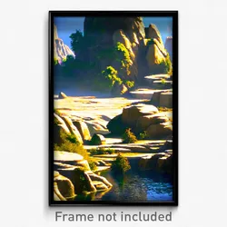 Pixel Art Poster - Well Made Outcropping (8 Bit Psychedelic Video Game Print)