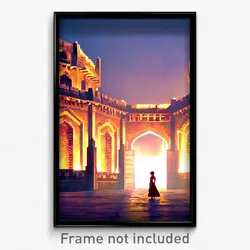 Pixel Art Poster - Famous Fort (8 Bit Psychedelic Trippy Weird Video Game Print)