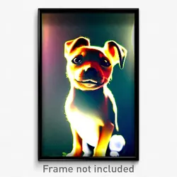Pixel Art Poster - All Over The Place Puppy (8 Bit Psychedelic Video Game Print)