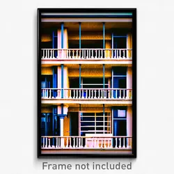 Pixel Art Poster - Tremendous Balcony (8 Bit Psychedelic Video Game Print)
