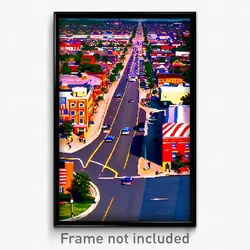 Pixel Art Poster - Distinct American Town (8 Bit Psychedelic Video Game Print)