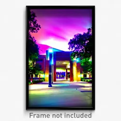 Pixel Art Poster - Vibrant Campus (8 Bit Psychedelic Trippy Video Game Print)