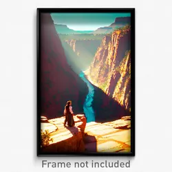 Pixel Art Poster - Vacant Canyon (8 Bit Psychedelic Trippy Video Game Print)