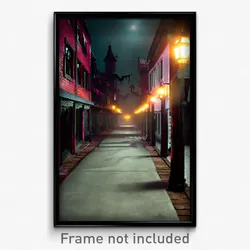 Pixel Art Poster - Haunted Thoroughfare (8 Bit Psychedelic Video Game Print)