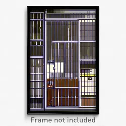 Pixel Art Poster - Wire Frame Kennel (8 Bit Psychedelic Trippy Video Game Print)