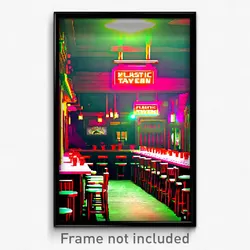 Pixel Art Poster - Plastic Tavern (8 Bit Psychedelic Trippy Video Game Print)