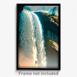 Pixel Art Poster - Magnificent Cascade (8 Bit Psychedelic Video Game Print)