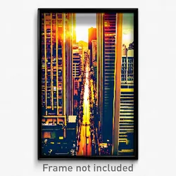 Pixel Art Poster - Glaring Thai City (8 Bit Psychedelic Trippy Video Game Print)