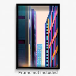 Pixel Art Poster - Flat Rise (8 Bit Psychedelic Trippy Weird Video Game Print)