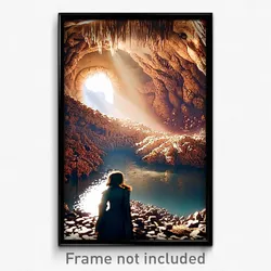 Pixel Art Poster - Barren Grotto (8 Bit Psychedelic Trippy Video Game Print)