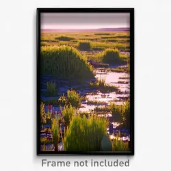 Pixel Art Poster - Damaged Prairie (8 Bit Psychedelic Trippy Video Game Print)