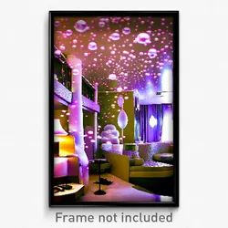 Pixel Art Poster - Bubbly Hotel Room (8 Bit Psychedelic Trippy Video Game Print)
