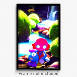 Pixel Art Poster - Plush Brook (8 Bit Psychedelic Trippy Weird Video Game Print)