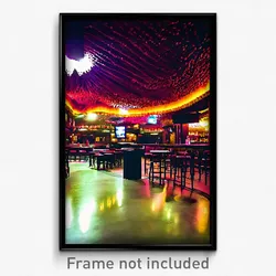 Pixel Art Poster - Cavernous Bar (8 Bit Psychedelic Trippy Video Game Print)