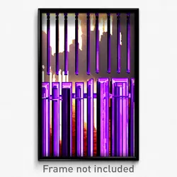 Pixel Art Poster - Purple Stockade (8 Bit Psychedelic Trippy Video Game Print)