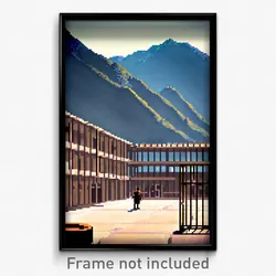 Pixel Art Poster - Mountainous Prison (8 Bit Psychedelic Video Game Print)