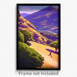 Pixel Art Poster - Rare Hills (8 Bit Psychedelic Trippy Weird Video Game Print)