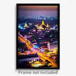 Pixel Art Poster - Subtle Thai City (8 Bit Psychedelic Trippy Video Game Print)