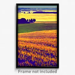 Pixel Art Poster - Distant Prairie (8 Bit Psychedelic Trippy Video Game Print)