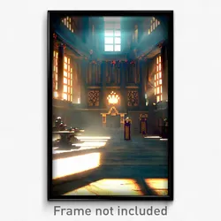 Pixel Art Poster - Warlike Scriptorium (8 Bit Psychedelic Video Game Print)