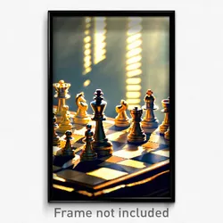 Pixel Art Poster - Fabulous Chess (8 Bit Psychedelic Trippy Video Game Print)