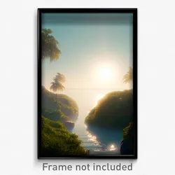 Pixel Art Poster - Peaceful Strand (8 Bit Psychedelic Trippy Video Game Print)