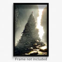 Pixel Art Poster - Cavernous Cairn (8 Bit Psychedelic Trippy Video Game Print)