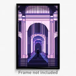 Pixel Art Poster - Animated Colonnade (8 Bit Psychedelic Video Game Print)