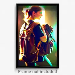 Pixel Art Poster - Brown Backpack (8 Bit Psychedelic Trippy Video Game Print)