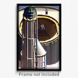 Pixel Art Poster - Circular Silo (8 Bit Psychedelic Trippy Video Game Print)