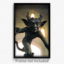 Pixel Art Poster - Harmonious Gargoyle (8 Bit Psychedelic Video Game Print)