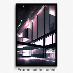 Pixel Art Poster - Dreary Modern Architecture (8 Bit Video Game Print)