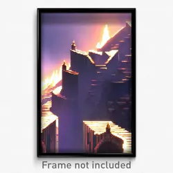 Pixel Art Poster - Spotless Ramparts (8 Bit Psychedelic Trippy Video Game Print)