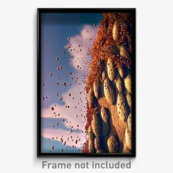Pixel Art Poster - Nutty Fells (8 Bit Psychedelic Trippy Weird Video Game Print)
