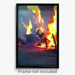 Pixel Art Poster - Modest Fire (8 Bit Psychedelic Trippy Weird Video Game Print)