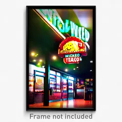Pixel Art Poster - Wicked Taco (8 Bit Psychedelic Trippy Weird Video Game Print)