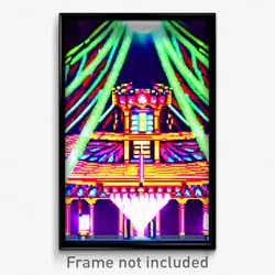 Pixel Art Poster - Dazzling Pavillion (8 Bit Psychedelic Video Game Print)