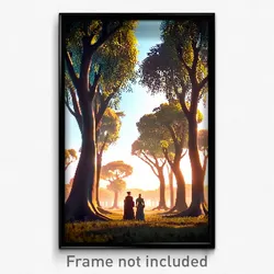 Pixel Art Poster - Meek Trees (8 Bit Psychedelic Trippy Weird Video Game Print)