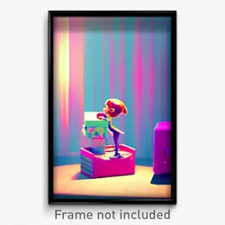 Pixel Art Poster - Mushy Shoebox (8 Bit Psychedelic Trippy Video Game Print)