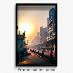 Pixel Art Poster - Modest Indian City (8 Bit Psychedelic Video Game Print)