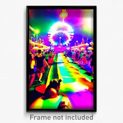 Pixel Art Poster - Colorful Festival (8 Bit Psychedelic Trippy Video Game Print)