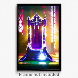 Pixel Art Poster - Sunny Throne (8 Bit Psychedelic Trippy Video Game Print)