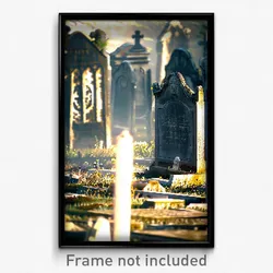 Pixel Art Poster - Worn Graveyard (8 Bit Psychedelic Trippy Video Game Print)