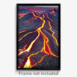 Pixel Art Poster - Ample Lava Fields (8 Bit Psychedelic Trippy Video Game Print)